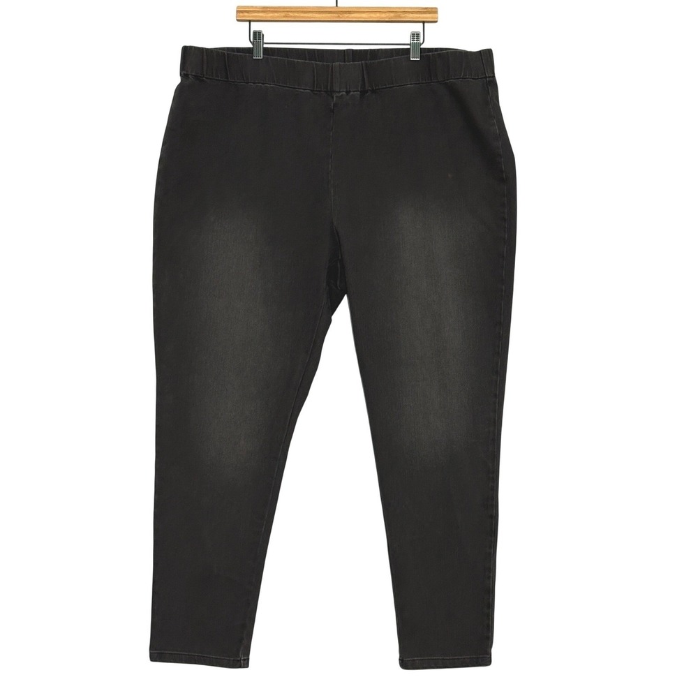 Soft Surroundings Women Jeans 3X Black Wash Pull On Stretch Denim Skinny Jegging